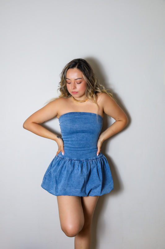 Vestido Denim Globo